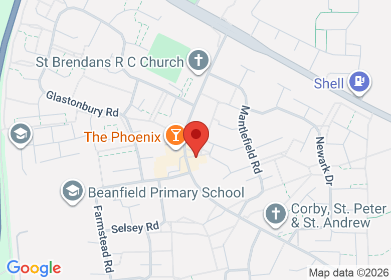 Map showing location of Beanfield Community Centre