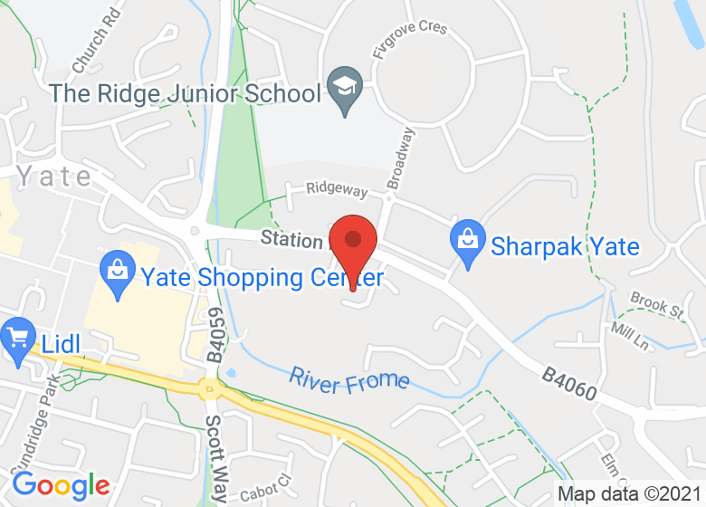 Map showing location of Ridgewood Community Centre