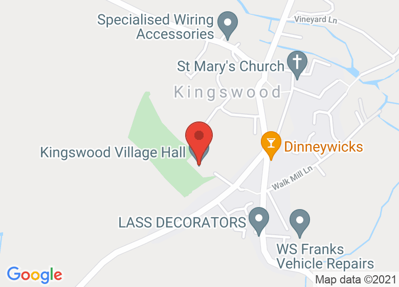 Map showing location of Kingswood Village Hall