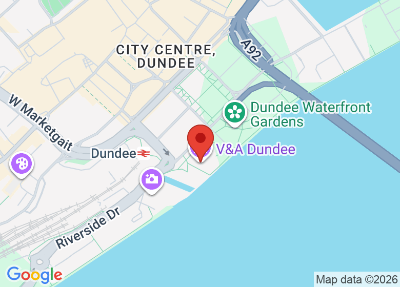 Map showing location of V&A Dundee
