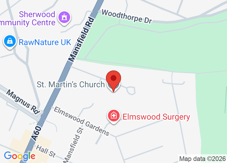 Map showing location of St. Martin’s Church