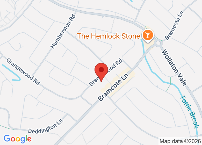Map showing location of Grangewood Methodist Church