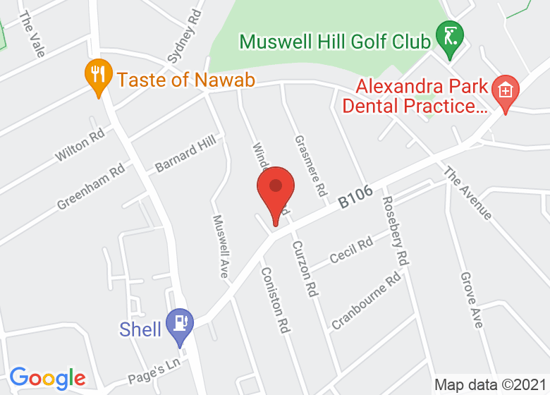 Map showing location of St Andrews Church