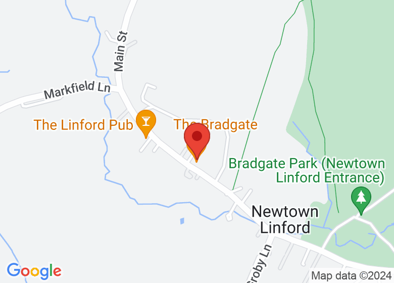 Map showing location of Newtown Linford Village Hall 