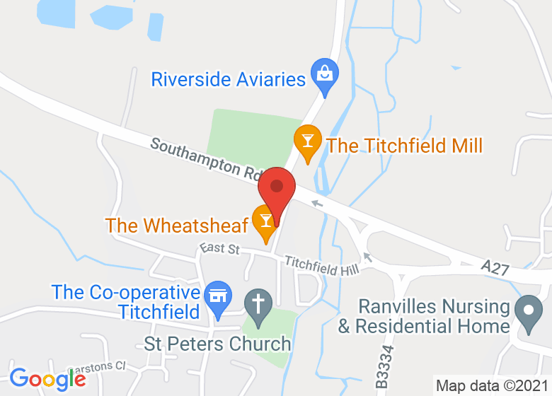 Map showing location of Titchfield Community Centre