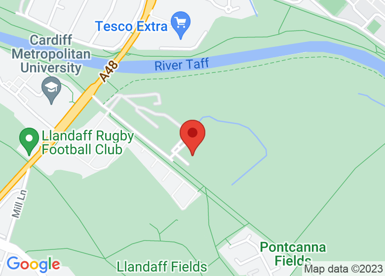 Map showing location of Cardiff Riding School