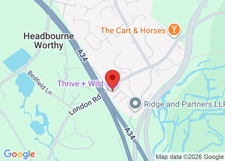 Map showing location of Thrive + Wild