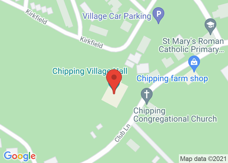 Map showing location of Chipping Village Hall