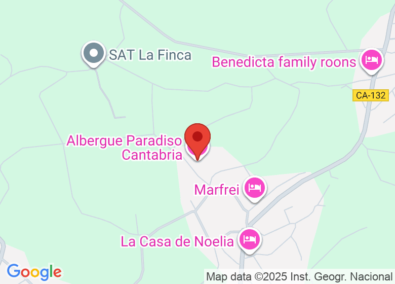 Map showing location of Albergue Paradiso Cantabria