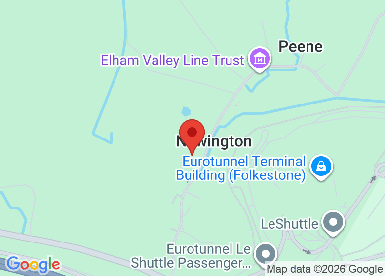 Map showing location of Newington Village Hall