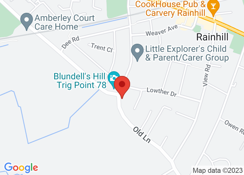 Map showing location of Rainhill Guide House
