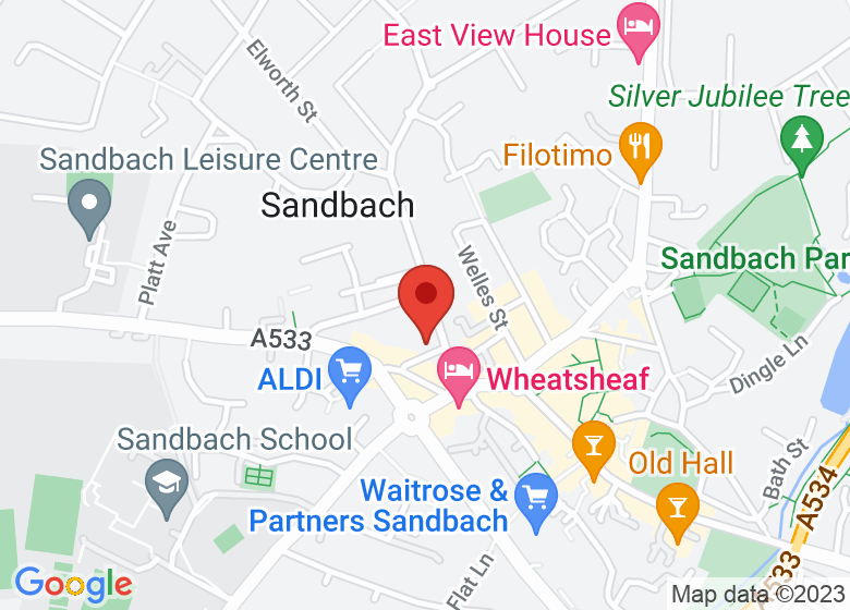 Map showing location of Sandbach Enterprise Centre