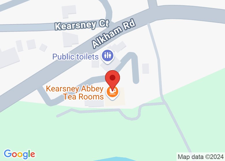 Map showing location of Kearsney Abbey Gardens