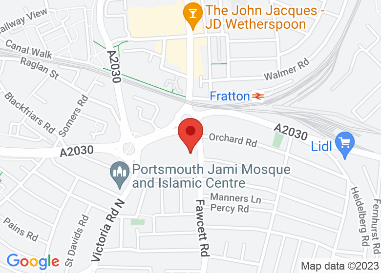 Map showing location of Priory School Southsea