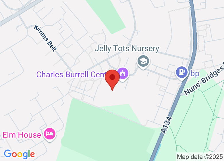 Map showing location of Charles Burrell Centre