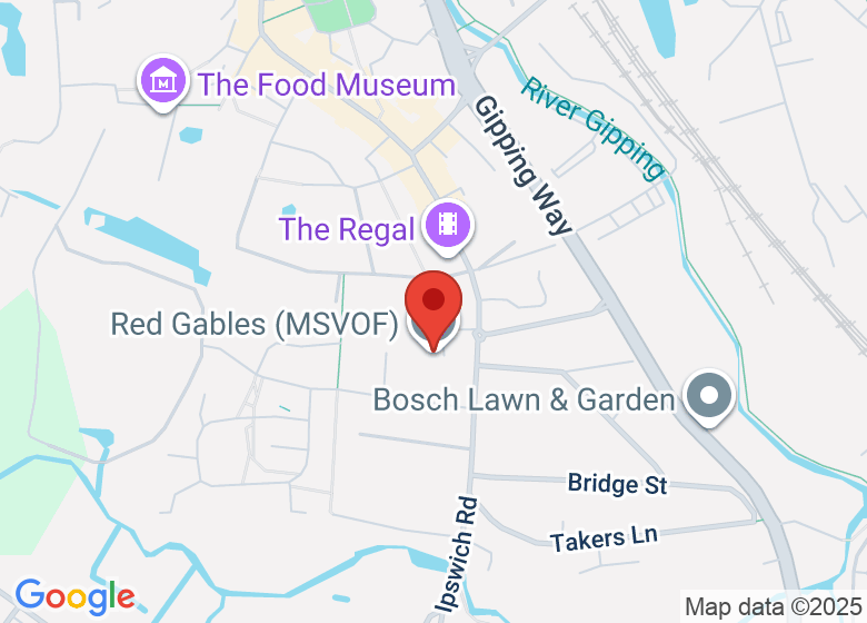 Map showing location of Red Gables (MSVOF)