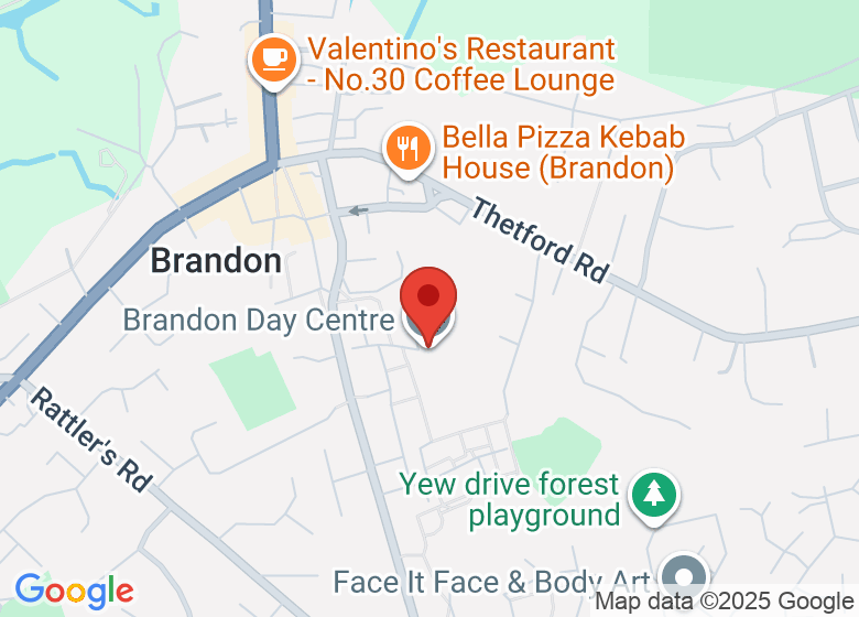 Map showing location of Brandon Day Centre