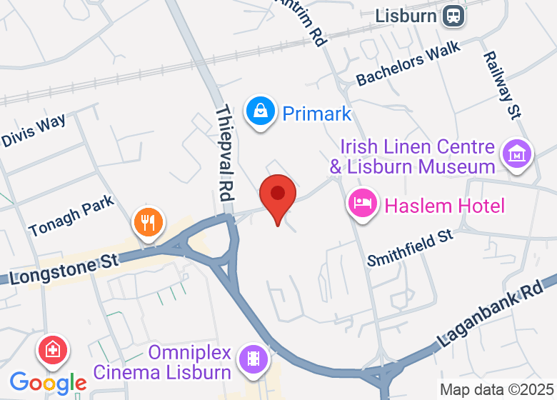 Map showing location of St. Patrick's Church