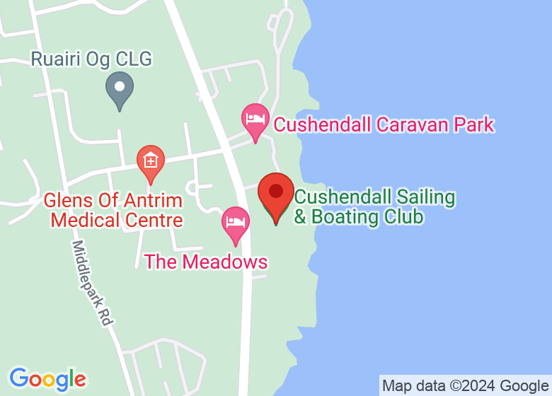 Map showing location of Cushendall Sailing & Boating Club