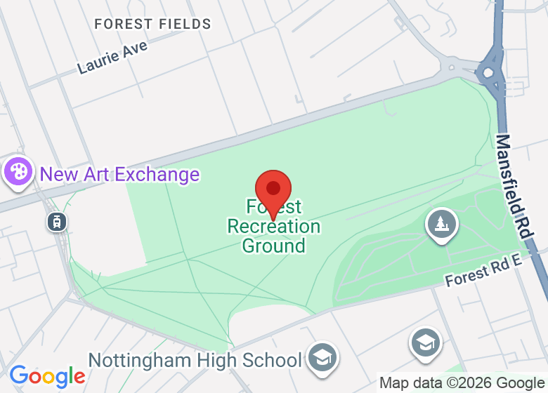 Map showing location of Forest Recreation Ground