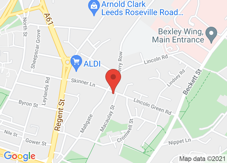 Map showing location of The Dance Studio Leeds