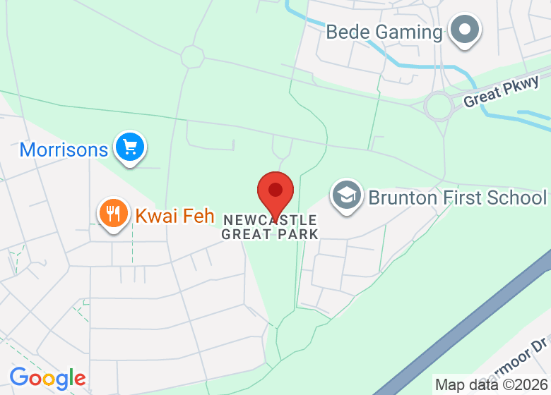 Map showing location of Great Park Community Centre