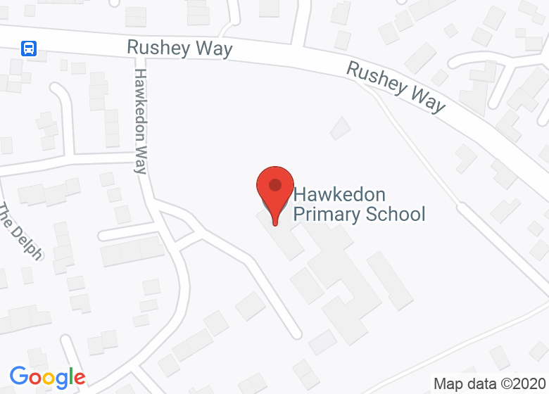 Map showing location of Hawkedon Primary School