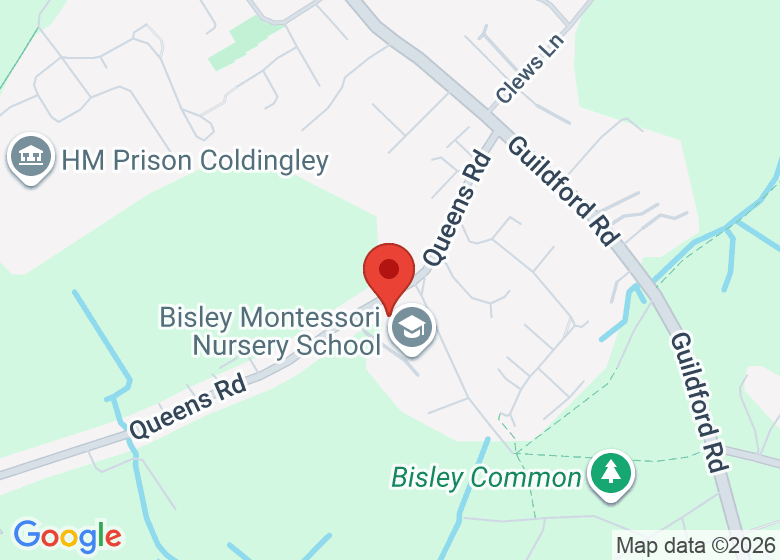 Map showing location of Bisley Montessori 