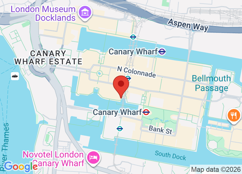 Map showing location of Six by Nico Canary Wharf