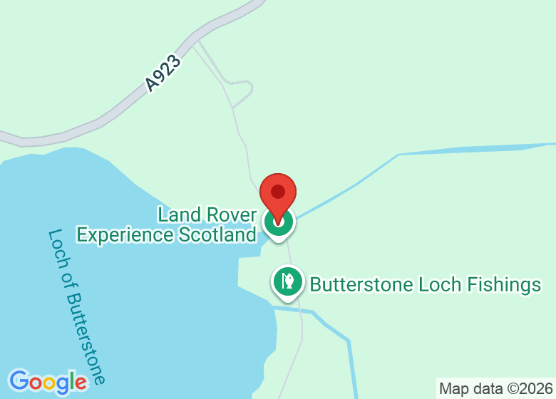Map showing location of Land Rover Experience Scotland