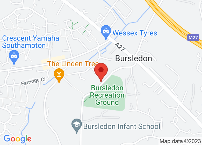 Map showing location of Bursledon Village Hall