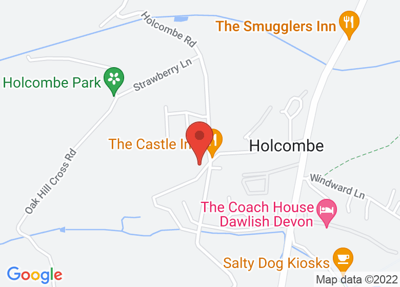 Map showing location of Holcombe Village Hall