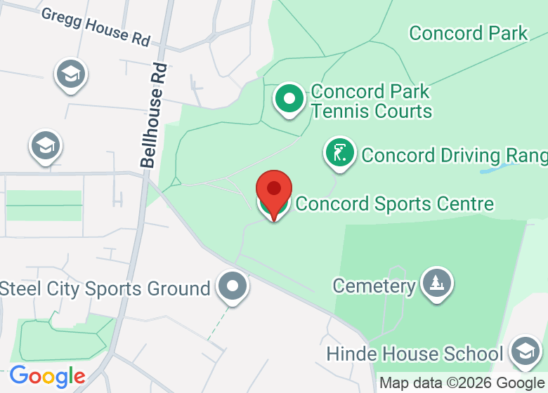 Map showing location of Concord Sports Centre