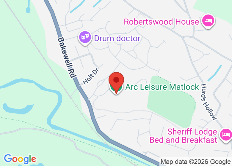 Map showing location of Arc Leisure Matlock