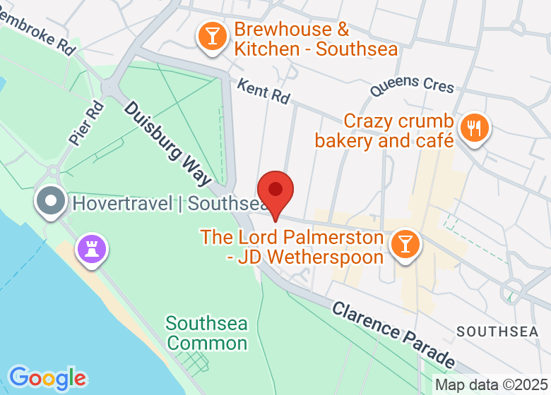 Map showing location of The Queens Hotel Portsmouth