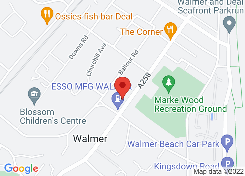 Map showing location of Walmer Parish Hall