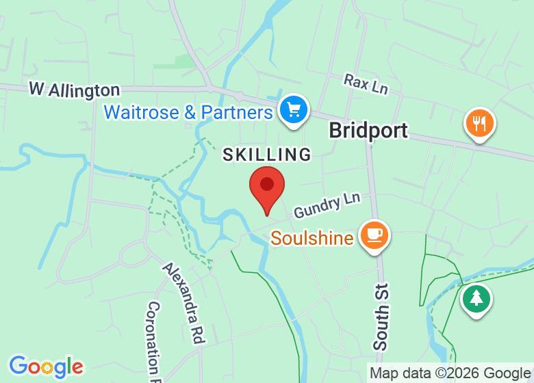 Map showing location of The Glow Collective Bridport