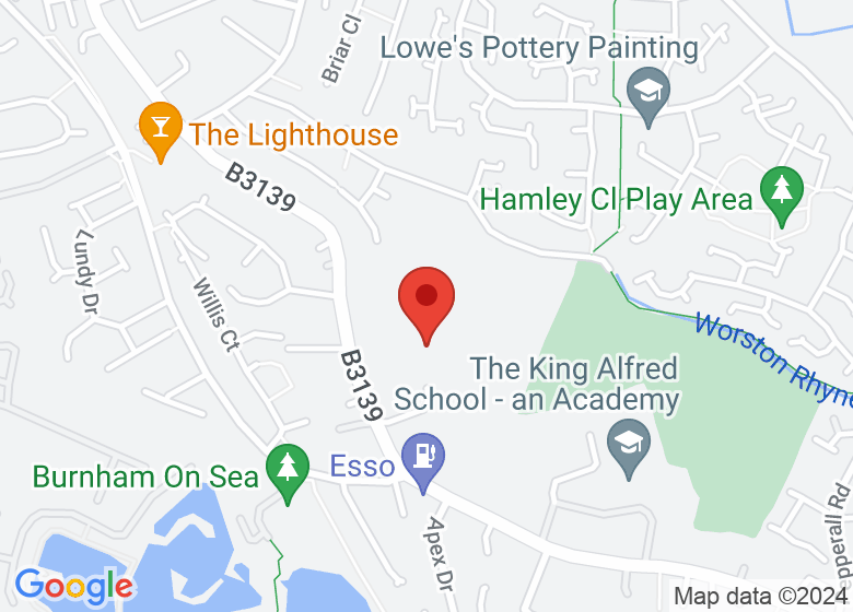 Map showing location of Burnham & Highbridge Sea Cadets