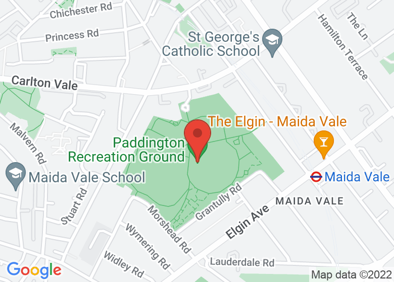 Map showing location of Paddington Recreation Ground