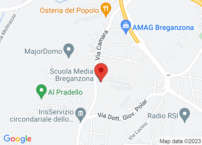 Mappa che mostra la posizione di Scuola Media Breganzona