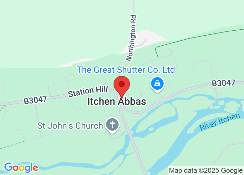 Map showing location of Itchen Abbas & Avington Village Hall