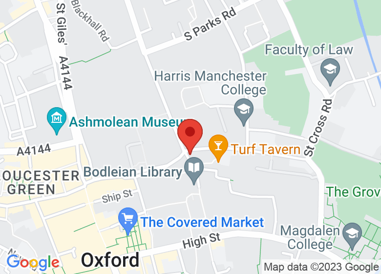 Map showing location of Oxford Martin School (University of Oxford)