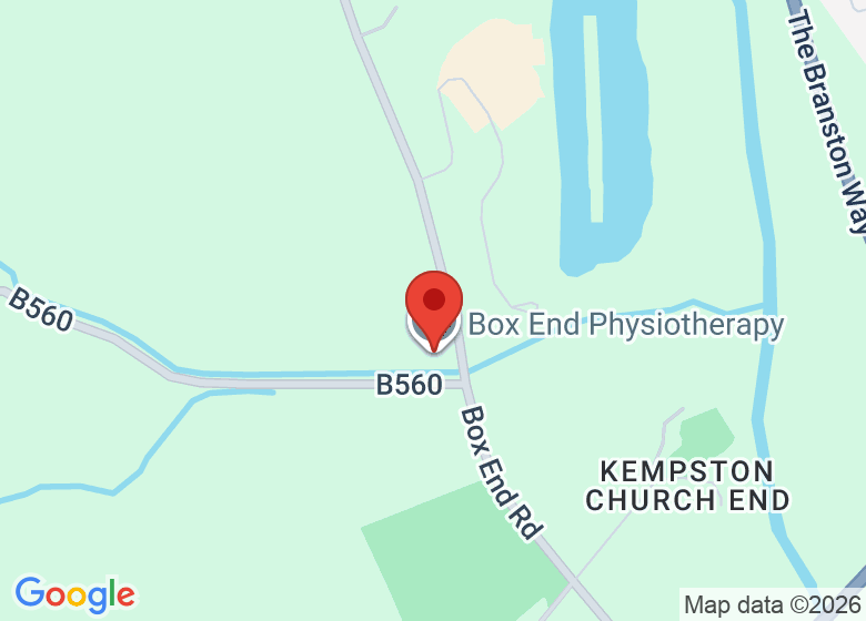 Map showing location of Box End Physiotherapy