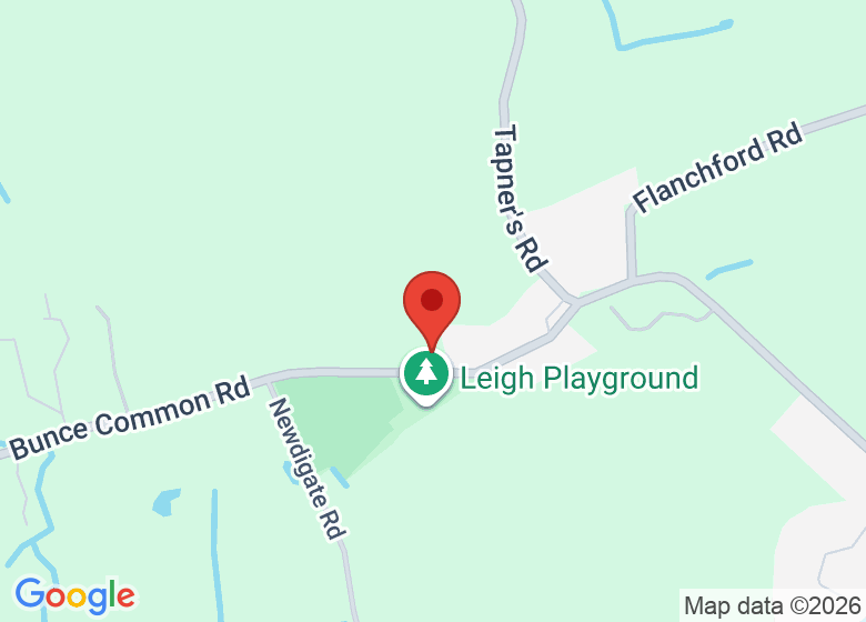 Map showing location of Leigh Village Hall