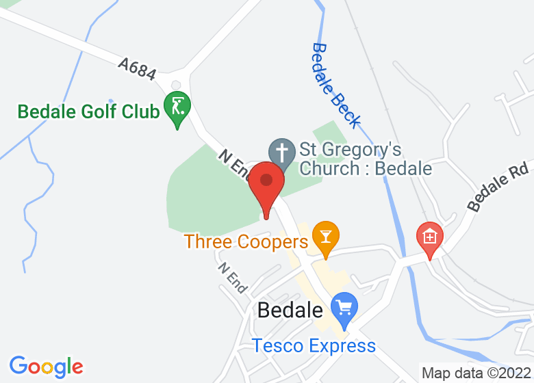 Map showing location of Bedale Hall