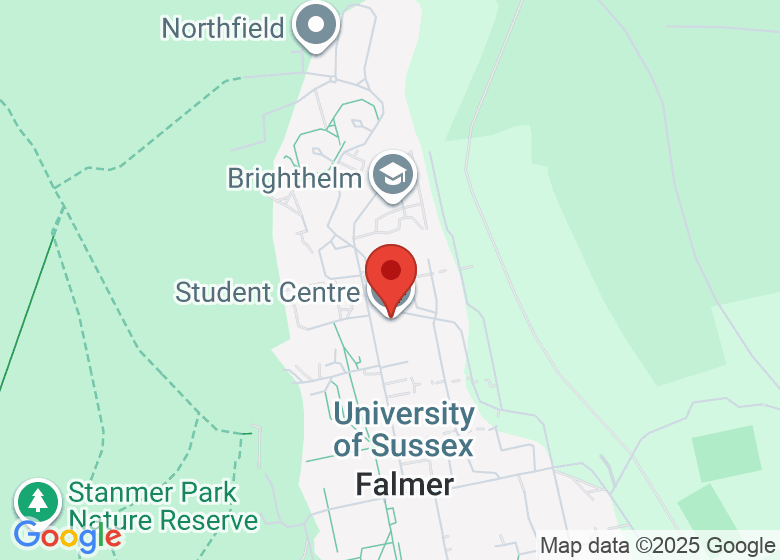 Map showing location of University of Sussex, Student Centre