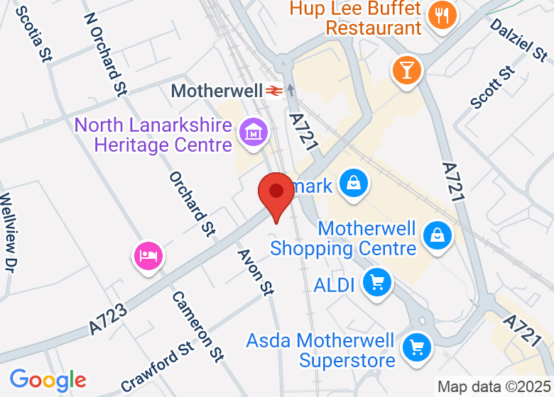 Map showing location of Motherwell Library