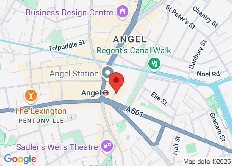 Map showing location of Candid Arts Trust.
