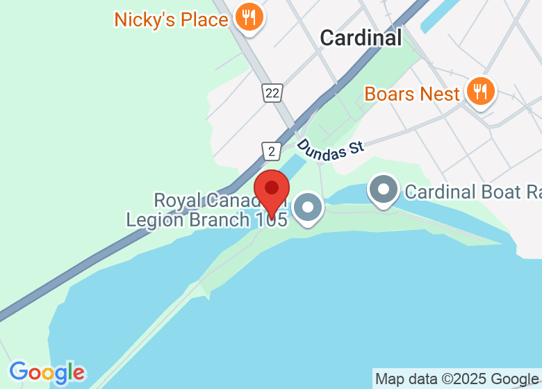 Map showing location of Seaway Canal- Cardinal   