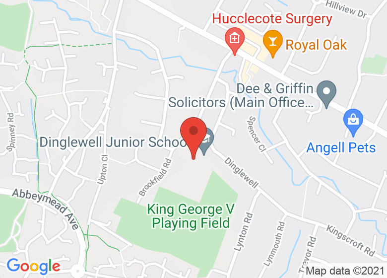 Map showing location of Dinglewell Infant School